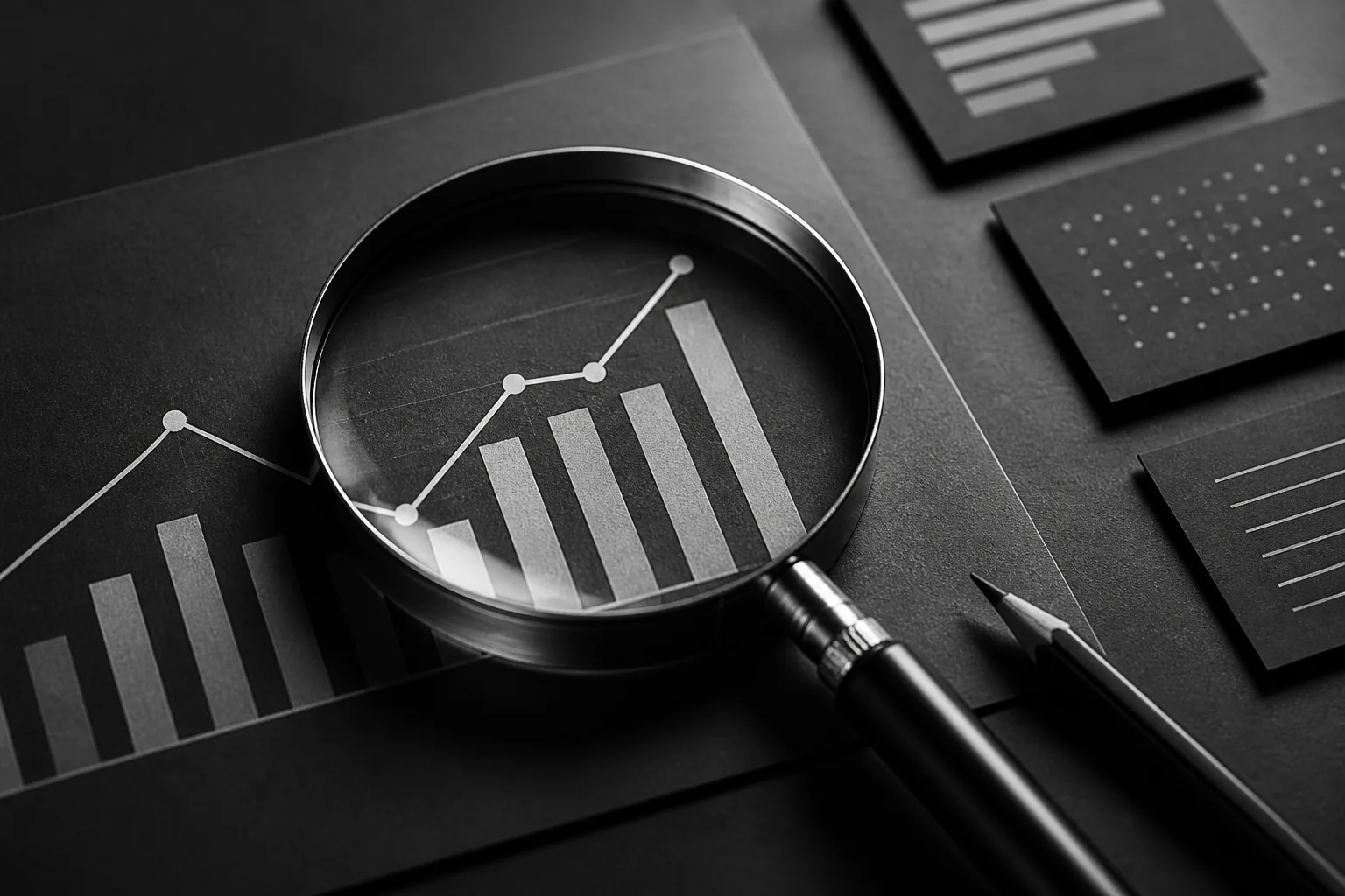 Magnifying glass examining campaign performance patterns